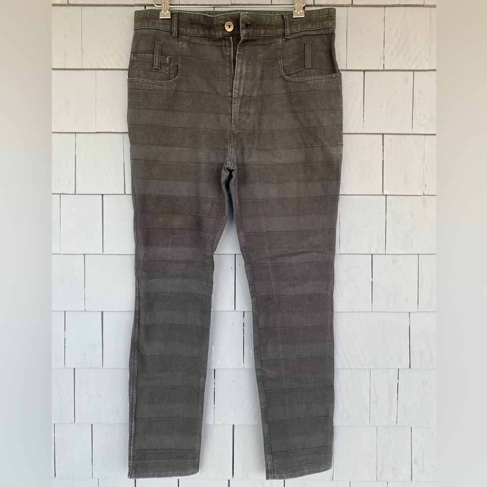Mens Haider Ackermann Black Horizontal Stripe Cotton Linen Jeans XS Extra Small